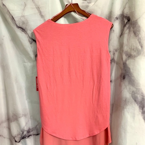 Vince Camuto Mixed Media Tunic Top Rose​ - Picture 10 of 11